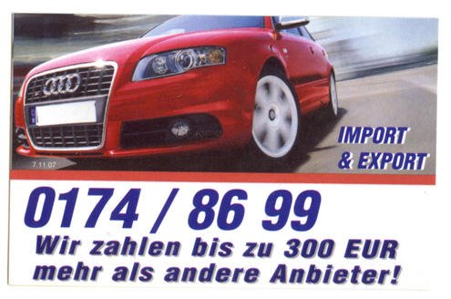 Visitenkartenwerbung